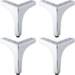 Badem10 Metalon 10 cm Krom 4 Adet Gümüş Metal Mobilya Ayağı Dayanıklı Modern Üçgen Koltuk Sehpa Masa Ünite - 567hy78 - 465jyt78ı67