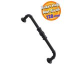 Badem10 Metax Buket Mobilya Mutfak Dolabı Çekmece Dolap Kapak Mat Siyah 128 mm Metal Kulp