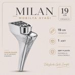 Badem10 Milan Krom Mobilya Ayağı 19 cm 1 Adet Dekoratif Koltuk Kanepe Sehpa Ayağı Modern Tasarım