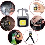 Badem10 Mini LED El Feneri Anahtarlık Taşınabilir Kamp Lambası Alet Tornavida Şişe Açacağı Sos Işık Cam Kır - Yeşil