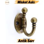 Badem10 Misket Askı Antik Sarı Vestiyer Dolap Askılık Askılığı Duvar Banyo Mutfak Elbise Çanta Askısı