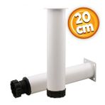 Badem10 Mobilya Kanepe Baza Koltuk Destek Ayağı Ayarlanabilir 20 cm Beyaz Metal Ayak