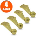 Badem10 Mobilya Kanepe Koltuk Sehpa Ünite 7 cm 4 Adet Gold Metal Baza Ayak