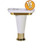 Badem10 Mobilya Kanepe Puf Sehpa Koltuk Ayağı 15 Cm Beyaz Gold Baza Ayakları