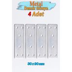 Badem10 Mobilya Köşe Bağlantı Demiri 30x90 mm 4 Adet Set Düz Metal Gönye Dolap Kitaplık Vestiyer Sabitleme