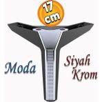 Badem10 Moda Lüks Mobilya Oturma Grubu Kanepe Sehpa Tv Ünitesi Koltuk Ayağı Baza Ayakları Siyah Krom 17 Cm