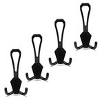 Badem10 Nobel Emet 4 Adet Portmanto Vestiyer Duvar Askısı Siyah Dolap Elbise Askılığı