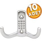 Badem10 Noktalı Askı Portmanto Vestiyer Duvar Dolap Elbise Askısı Mobilya Askılığı Metal Askı (10 Adet) - Renkli