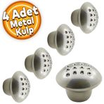 Badem10 Noktalı Mantar Düğme Çekmece Dolap Kapak Krom 4 Adet Kulp
