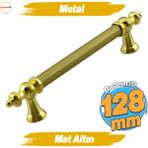 Badem10 Osman (128 mm - 12.8 cm) Gold Metal Mobilya Mutfak Çekmece Dolap Dolabı Kapak Kulbu Kulpları