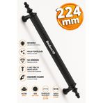 Badem10 Ovacık (224 MM - 22.4 CM) Metal Mat Siyah Mobilya Mutfak Çekmece Dolap Dolabı Kulpu Kulbu Kulpları