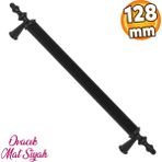 Badem10 Ovacık Çekmece Dolap Kapak Kulpu 128 mm Mat Siyah Metal 128mm Kulp