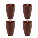 Badem10 Oval 4 Adet 12 cm (Ceviz) Desenli Mobilya Dolap Kanepe Koltuk Baza Yükseltici Destek ayağı ayakları