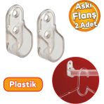 Badem10 Oval Boru Askı Flanşı Dolap Elbise Askı Asma Aparatı Elemanı Plastik Aparat 45 mm (2 Adet)