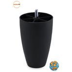 Badem10 Oval (M8 INCE DİŞ) Plastik 12 Cm Siyah Mobilya Dolap Kanepe Koltuk Yükseltici Destek Ayağı Ayakları