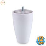 Badem10 Oval Plastik Ayak 12 cm Mobilya Yükseltici Sehpa Kanepe Tv Ünitesi Koltuk Ayağı Baza Ayakları Beyaz