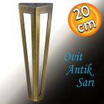 Badem10 Ovit Koltuk Baza Sehpa Tv Ünite Mobilya Masa Ayağı Metal Ayak 20 cm Antik Sarı