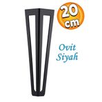 Badem10 Ovit Metal 20 Cm Siyah Mobilya Koltuk Kanepe Konsol Puf Tv Ünitesi Yükseltici Ayağı Ayakları