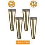 Badem10 Ovit Metal Antik Sarı 20 cm Mobilya Koltuk Kanepe Konsol Tv Ünitesi Yükseltici Ayağı Ayakları 4 Adet