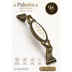 Badem10 Palmira (96 Mm - 9.6 Cm) Eskitme Antik Sarı Metal Mobilya Mutfak Çekmece Dolap Kulpu Kulbu Kulpları