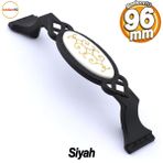 Badem10 Palmira Mutfak Dolabı Çekmece Dolap Kapak Siyah 96 mm Metal Kulp