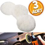 Badem10 Pasta Cila Polisaj Süngeri 115 mm Cırt Tabanlı Kuzu Postu Yünü Pedi Keçesi Parlatma (3 ADET)