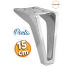 Badem10 Penta Lüks Mobilya Kanepe Sehpa Tv Ünitesi Koltuk Ayağı 15 Cm Plastik Krom Renk Baza Ayakları