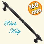 Badem10 Petek Mobilya Mutfak Dolabı Çekmece Dolap Kapak Kulpu Düz Metal Kulp Kulbu Kulpu Ayder 160 mm Siyah
