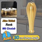 Badem10 Pırlanta Plastik Sehpa Ayağı 30 cm Altın Renk 1 Adet Mobilya Orta Sehpası M8 Civatalı Ayak Ayaklar