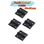 Badem10 Plastik 40x40 mm Yaprak Menteşe 4 ADET SET Dayanıklı Dolap Çekmece Kapak Kapağı Mobilya Menteşe Küçük