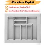 Badem10 Plastik Çekmece Içi Düzenleyici 58 x 49 cm Derin Kaşıklık Bıçak Kaşık Çatal ( 1 Adet ) Standart Ölçü - 4 lt