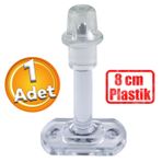 Badem10 Plastik Kapı Pencere Arkası Şeffaf Tampon 8 CM Vidalı Duvar Koruyucu Silikon Stoper 1 Adet
