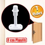 Badem10 Plastik Kapı Pencere Tamponu 8 cm Beyaz Renk Vidalı Duvar Boya Koruyucu Ses Önleyici Silikon Stoper