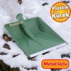 Badem10 Plastik Koyu Yeşil 33x38 cm Kürek Faryap Kar Küreme Küreği Ahır Gübre Hayvan Pisliği Temizleme