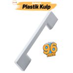 Badem10 Plastik Kulp 96 Mm Beyaz Mobilya Mutfak Çekmece Dolabı Dolap Kulpu Kulbu Kulpları