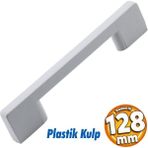 Badem10 Plastik Kulp Köprü Mobilya Mutfak Dolabı Çekmece Dolap Kulpları Kapak Kulpu Kulbu Beyaz 128 mm