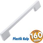 Badem10 Plastik Kulp Köprü Mobilya Mutfak Dolabı Çekmece Dolap Kulpları Kapak Kulpu Kulbu Beyaz 160 mm
