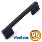 Badem10 Plastik Kulp Köprü Mobilya Mutfak Dolabı Çekmece Dolap Kulpları Kapak Kulpu Kulbu Siyah 96 mm