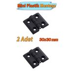 Badem10 Plastik Yaprak Menteşe 30x30 mm Dayanıklı 2 Adet Set Küçük Dolap Çekmece Kapak Kapağı Mobilya Menteşe