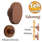 Badem10 Plastik Yuvarlak Düz Kahverengi Renk Oda Mobilya Mutfak Dolabı Kapak Kulpu Çekmece Kulbu 1 Adet