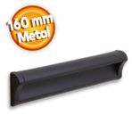 Badem10 Plus Dolap Kapak Çekmece 160 mm Mat Siyah Metal Kulp
