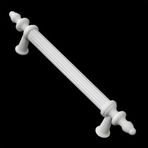 Badem10 Polavit 128 mm Kulp Sert Plastik Beyaz Çekmece Mobilya Mutfak Dolap Kulbu Kulpu Kulpları 10 ADET