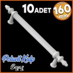 Badem10 Polavit 160 mm Kulp Sert Plastik Beyaz Çekmece Mobilya Mutfak Dolap Kulbu 10 Adet
