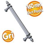 Badem10 Polavit Çekmece Mutfak Dolap Kapak 160 mm Gri Sert Plastik Kulp
