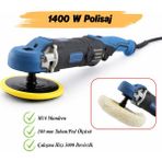 Badem10 Polisaj Makinesi Elektrikli Kablolu 180 mm 1400 W Far Parlatma Pasta Cila Kaporta 3000 Rpm Kömürlü