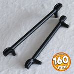 Badem10 Prade 160 mm Mat Siyah Kulp Metal Mobilya Çekmece Mutfak Kapak Dolap Kulpları Dolabı Kulbu Kulpu