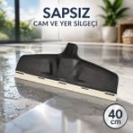 Badem10 Premium 40 cm Sapsız Yersil Silgeç Çekpas Profesyonel Yer Temizlik Aparatı Cam Çekçek Dayanıklı - 1 Adet