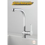 Badem10 Premium Sıcak Soğuk Ayarlı Tek Kollu Aç Kapa Krom Lavabo Eviye Bataryası Modern Duvar Tipi Armatür