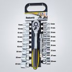 Badem10 Profesyonel 1/2" Lokma Anahtar Seti 20 Parça Profesyonel Çok Amaçlı Tamir Bakım Lokma Takımı - Krom