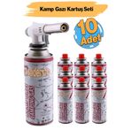 Badem10 Pürmüz Yedek Kartuşu Piknik Kamp Mangal Mutfak Çakmaklı Ateş Tutuşturucu 10 Set Kamp Gazı 227 Gram